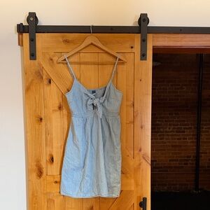 Old Navy Light Blue Denim Tie-Front Sundress